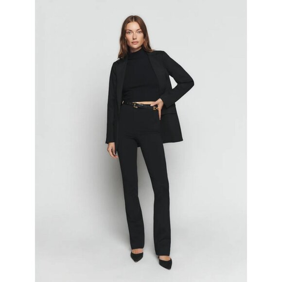 Reformation Kumquat Black High Rise Pull On Stretch Bootcut Pants Women's L NWT - Picture 4 of 12